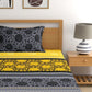Dreamscape Yellow Ethnic Motifs Cotton 140 TC Fitted Single Bedsheet & 1 Pillow Cover - Swadesiicart