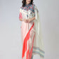 Vastranavya Coral Off White Freehand Mandalaa Print Ready to Wear Saree | Swadesiicart