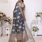 Aastha Fashion Grey Soft Organza Silk Weaving Saree