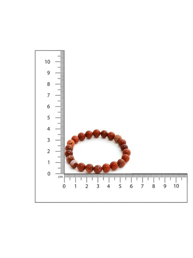 Red Jasper Elastic Bracelet - Ruby Raang | Swadesiicart