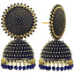 Mominos Fashion Joharkamal Gold-Polished Meenakari Jhumkas For Women & Girls (Blue) - Mominos Fashion