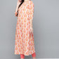 HERE&NOW Women Orange & White Ethnic Motifs Printed Kurta - Swadesiicart