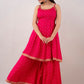 Kalini Women Floral Embroidered Spaghetti Kurta Sharara and Dupatta set | Swadesiicart