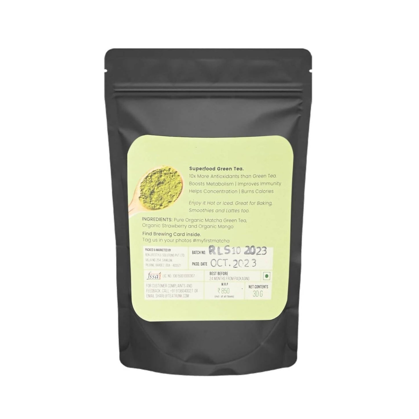 Tea Trunk Strawberry Matcha Green Tea Power - Pure Ceremonial Grade | Swadesiicart