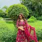 Jyoti Fashion Graceful Cherry Red Faux Georgette Jari Embroidery Lehenga Choli with Dupatta | Swadesiicart