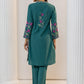 HOUSE OF KARI Floral Embroidered Regular Chikankari Kurta with Trousers | Swadesiicart
