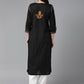 ADA Ethnic Motifs Embroidered Chikankari Cotton Straight Kurta | Swadesiicart