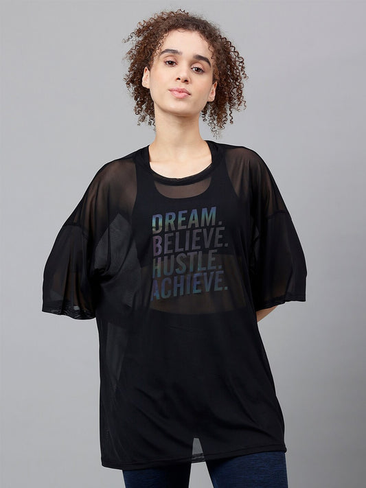 MKH Dri-FIT Typography Printed Drop Shoulder Sleeves Relaxed Fit Sports T-shirt - Swadesiicart