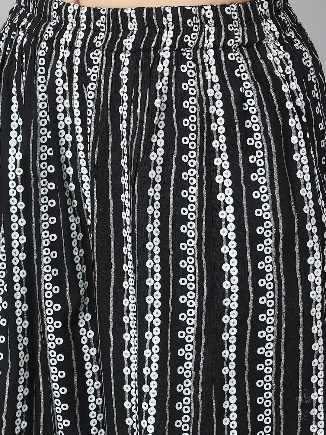Kalini Women Black Ethnic Motifs Printed Kurta with Sharara | Swadesiicart