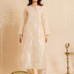 HOUSE OF KARI Floral Embroidered Silk Chikankari Kurta | Swadesiicart