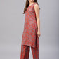 Aks Women Paisley Printed Straight Kurta With Palazzos