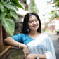 Blue Poly Georgette Tie and Dye Saree with Unstitched Blouse - Hiral Fashion | Swadesiicart