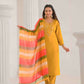 Ethnic Festive Wear Viscose Chanderi Yellow Stitched Suit With Dupatta - Tanisha | Swadesiicart