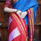 Very Much Indian Handloom Cotton Viscose Ilkal Saree - Royal Blue | Swadesiicart