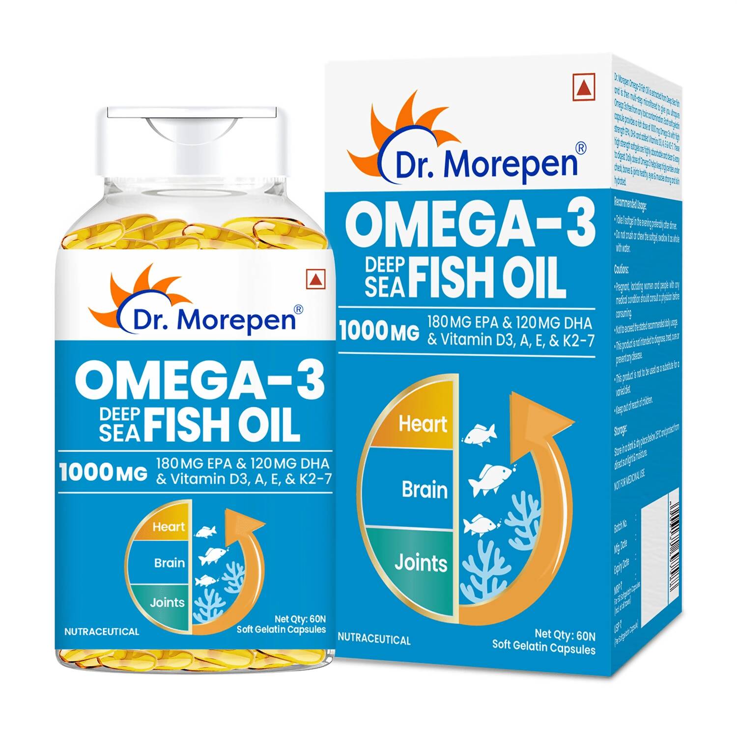 Dr. Morepen Omega 3 Deep Sea Fish Oil Softgels - Dr Morepen