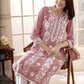Anouk Floral Embroidered Round Neck Chikankari Straight Kurta | Swadesiicart