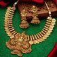 Aadita Gold-Toned Stone-Studded Temple Jewelry Set
