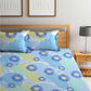 BOMBAY DYEING Serenita Blue Printed Cotton 144 TC King Bedsheet with 2 Pillow Covers - Swadesiicart