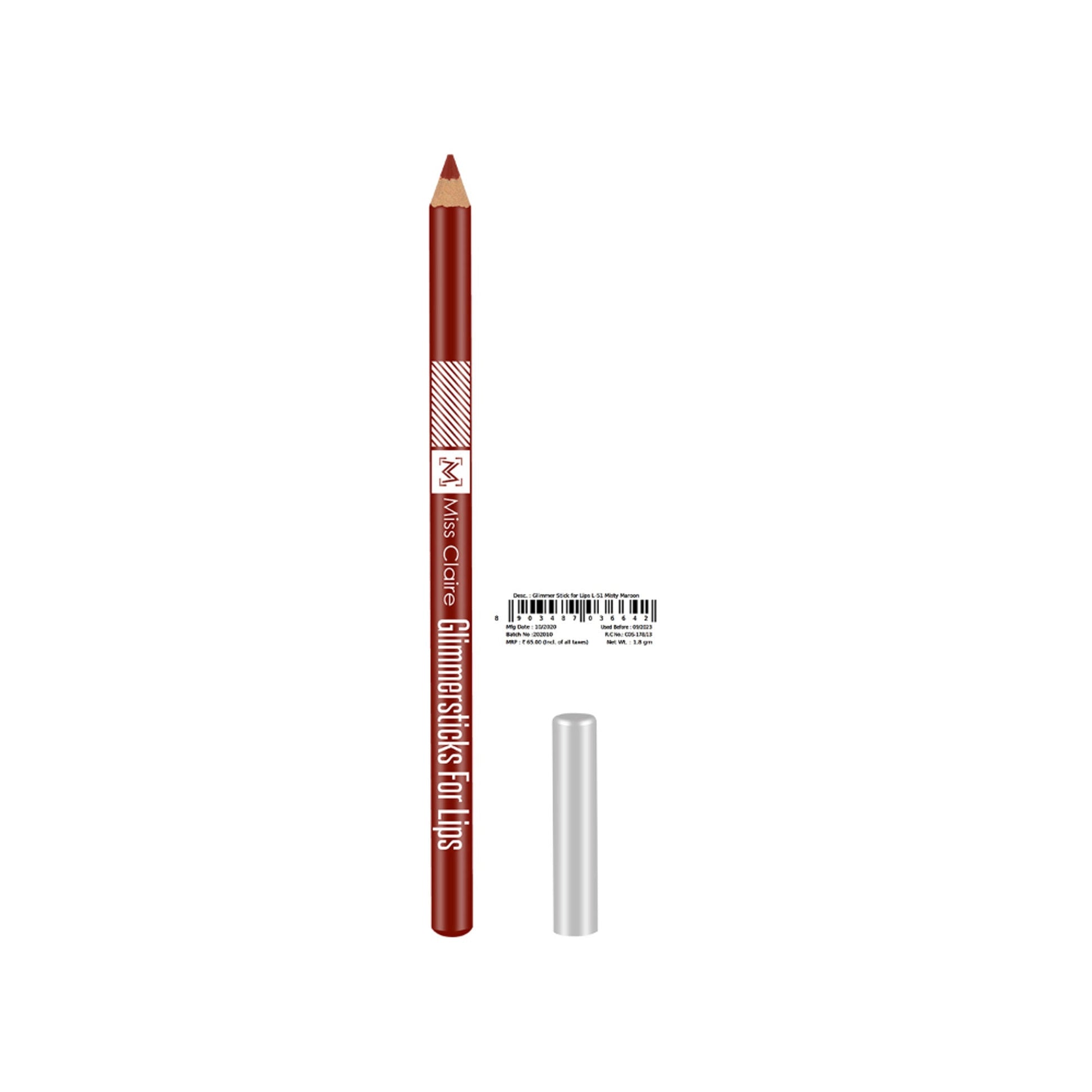 Miss Claire Glimmersticks For Lips - Misty Maroon L-51 | Swadesiicart
