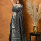 Very Much Indian Modal Silk Ajrakh Handblock Printed Natural Dyes With Designer Border Saree - Blue | Swadesiicart