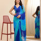 Blue Georgette Designer Printed Ready To Wear Saree - Ibiza | Swadesiicart