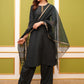 Vishudh Green Embroidered Thread Work Kurta with Palazzo & Dupatta - Swadesiicart