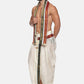 Sethukrishna Men Cream Solid Readymade Dhoti Pants With Angavastram | Swadesiicart