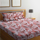 BOMBAY DYEING Serenita Brown Printed Cotton 144 TC Queen Bedsheet with 2 Pillow Covers - Swadesiicart