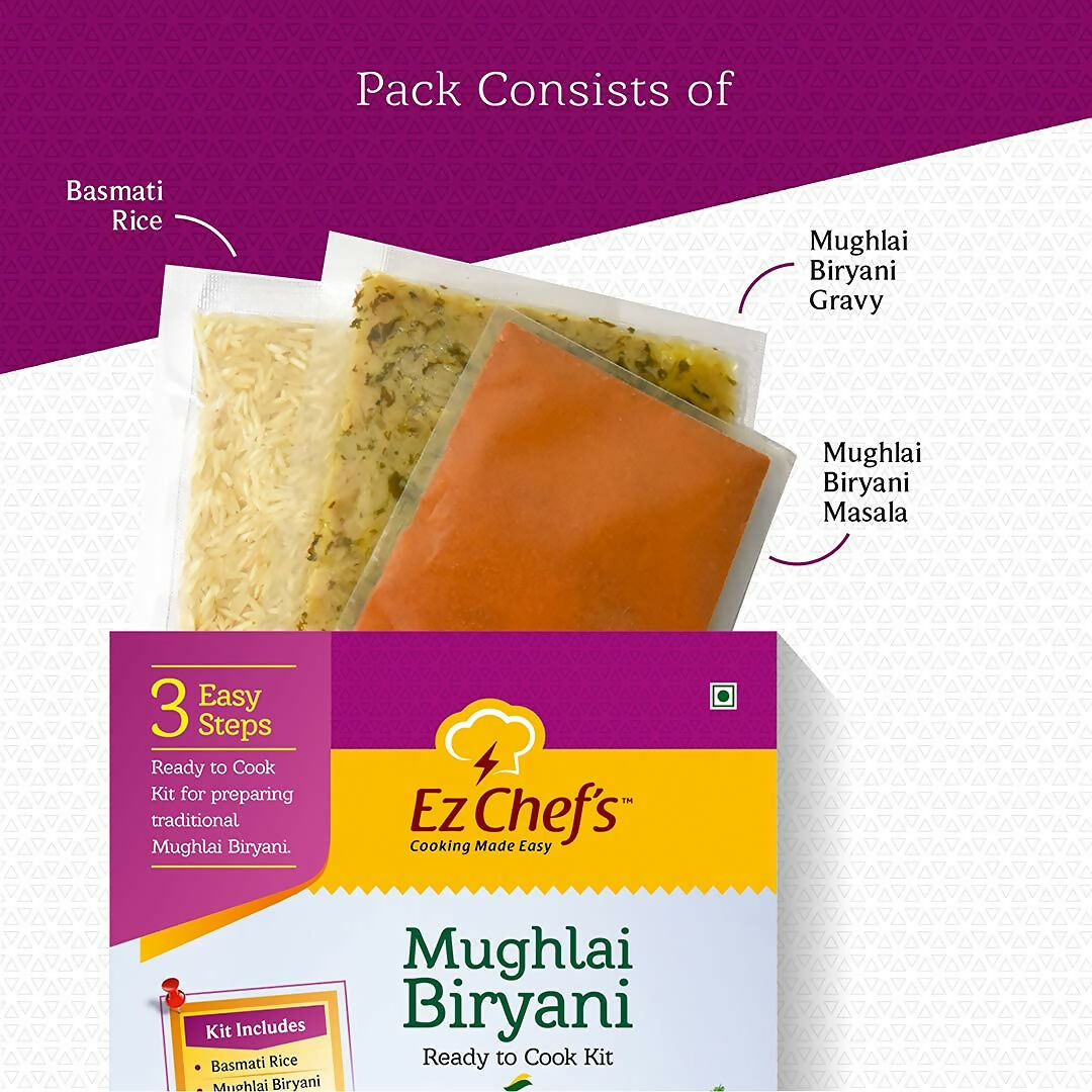 Ez Chef's Mughlai Biryani Kit - Lucknow's Famous Biryani - Swadesiicart