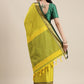 Mitera Olive Green Ethnic Motifs Zari Silk Cotton Banarasi Saree | Swadesiicart