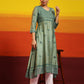 HOUSE OF KARI Embroidered Chikankari Chanderi Silk Anarkali Kurta | Swadesiicart