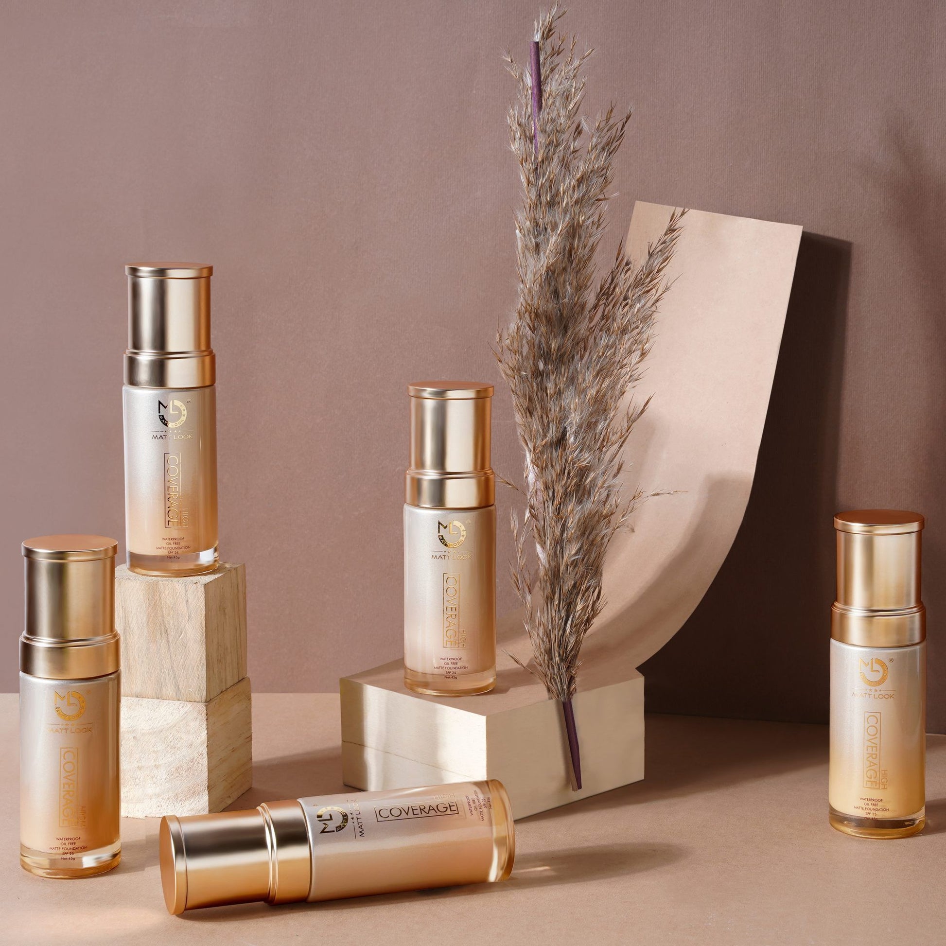 Matt Look High Coverage Waterproof Oil Free Matte SPF 25 Foundation - Light - Swadesiicart