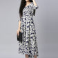 Souchii Floral Printed Chiffon Empire Midi Dress - Swadesiicart