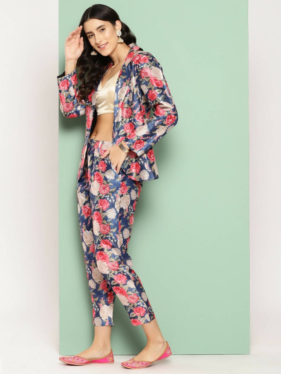Ahalyaa Women's Traditional Wear Co-ods - Blue | Swadesiicart