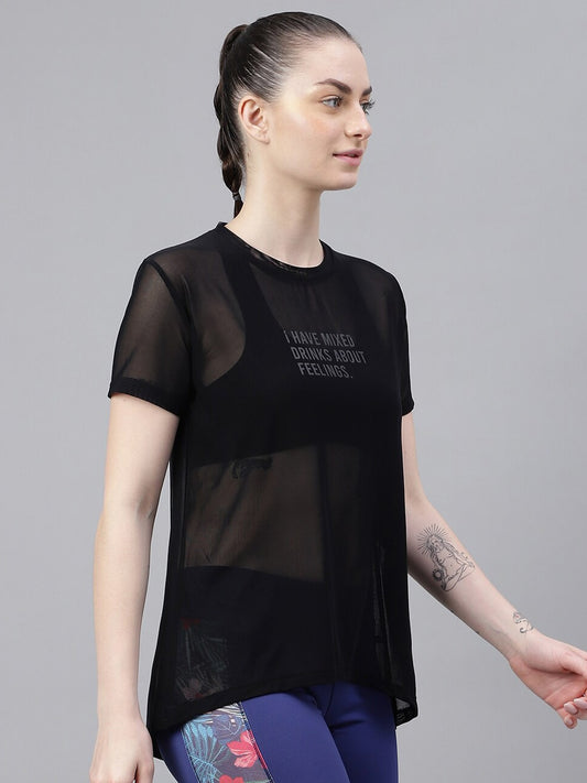 MKH Typography Printed Dri-FIT Relaxed Fit Gym T-shirt - Swadesiicart