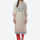 Biba Women Beige Ethnic Printed Regular Kurta - Swadesiicart