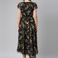 Souchii Women Black Floral Chiffon Maxi Dress - Swadesiicart