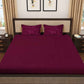 KLOTTHE Maroon 300 TC Woolen Fitted Double King Bedsheet With 2 Pillow Covers - Swadesiicart