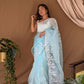 Vamsee Sai Pallavi Sky Organza Saree - Swadesiicart