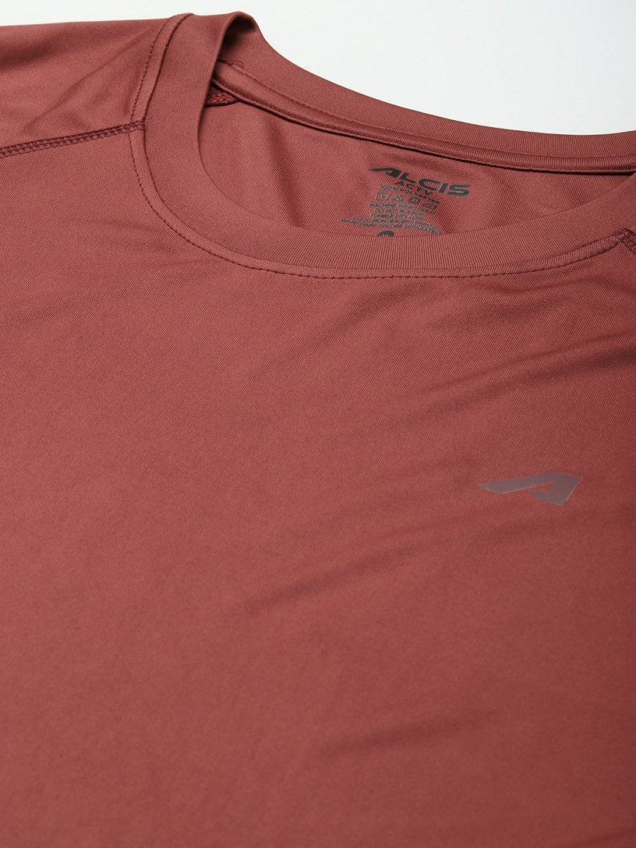 Alcis Men Rust Slim Fit T-shirt | Swadesiicart