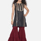NOZ2TOZ Black Printed Regular Gotta Patti Kurta with Sharara For Girls | Swadesiicart