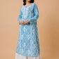 HOUSE OF KARI Ethnic Motifs Printed Cotton Panelled Chikankari Kurta | Swadesiicart