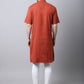 Even Apparels Red Pure Cotton Kurta With Band Collar | Swadesiicart