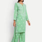ADA Floral Embroidered Long Sleeves Regular Lucknowi Chikankari Kurta With Palazzos | Swadesiicart