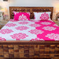 URBAN SPACE Divine White Ethnic Motifs 144 TC Cotton Queen Bedsheet & 2 Pillow Covers - Swadesiicart