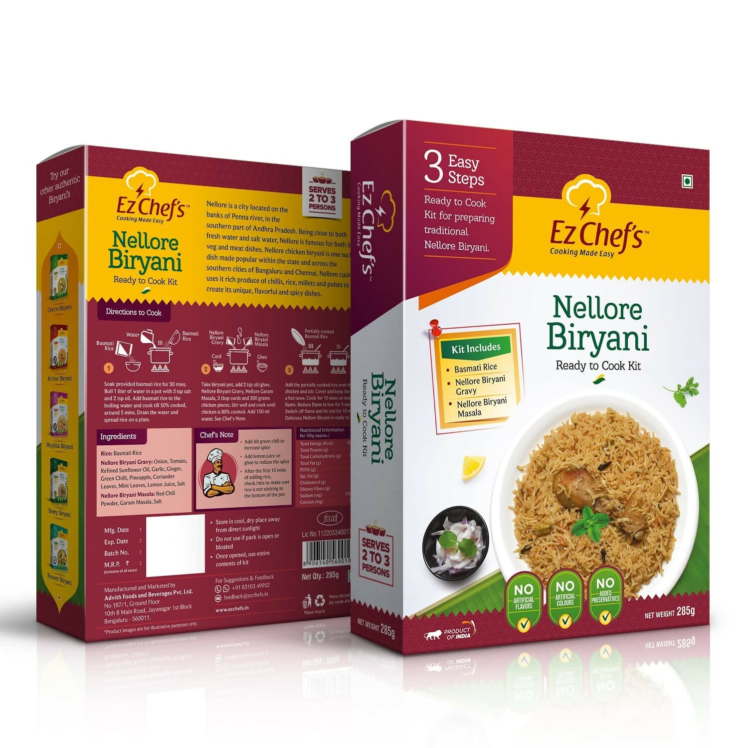 Ez Chef's Nellore Biryani Kit (Andhra Biryani) - Andhra's Famous Biryani | Swadesiicart