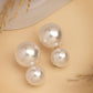 NVR Women's White Pearl Gold-Polished Circular Drop Earring | Swadesiicart