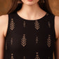 Anouk Black Ethnic Motifs Printed Sleeveless Straight Kurta - Swadesiicart
