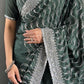 Vastranavya Sea Green Chinnon Silk Embroidery Multi Sequence & Arco Cut Work Ready to Wear Saree | Swadesiicart