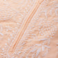 ADA Women Peach-Coloured & White Chikankari Embroidered Straight Sustainable Kurta | Swadesiicart
